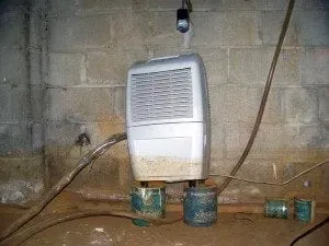 overwhelmed dehumidifier in basement