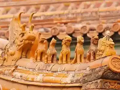 ancient clay tile roof imperial china