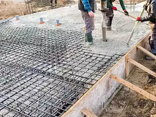 concrete slab foundation with rebar