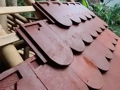 type 2 - flat clay terracotta roof shingles