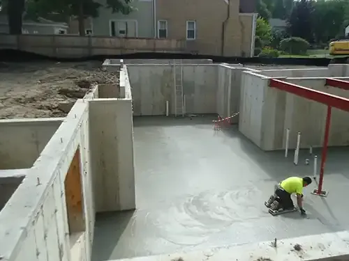 new poured concrete foundation