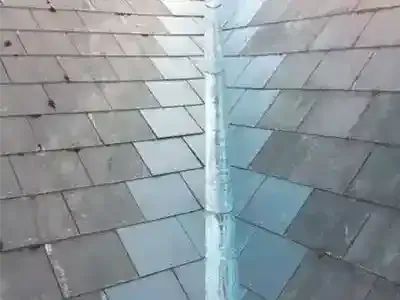 repaired slate roof flashing