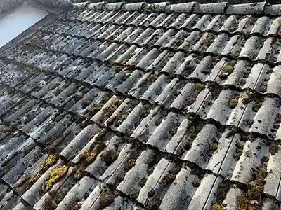 worn out clay tile roof